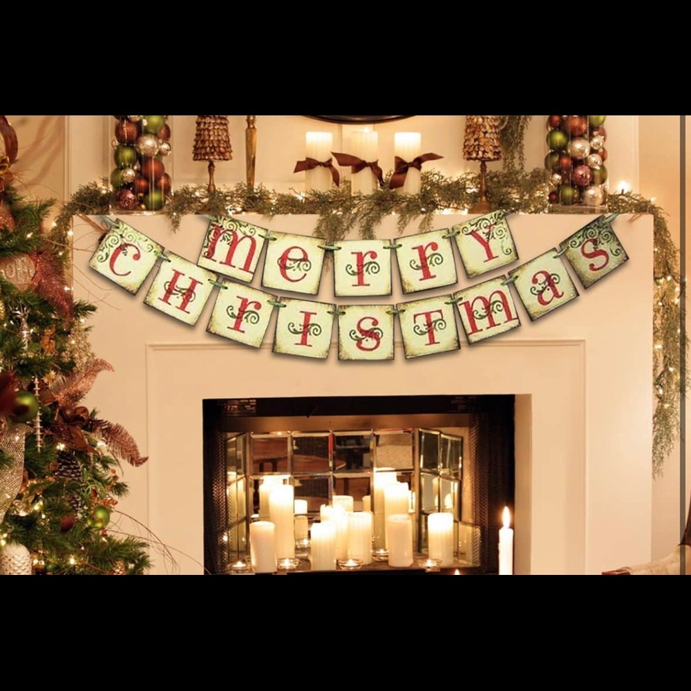 NEW VINTAGE MERRY CHRISTMAS BANNER
